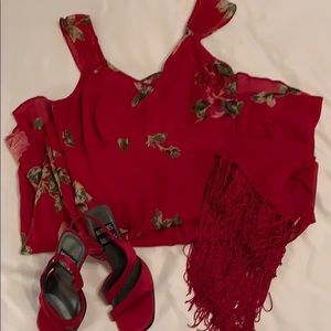Red Floral Dress by Angie